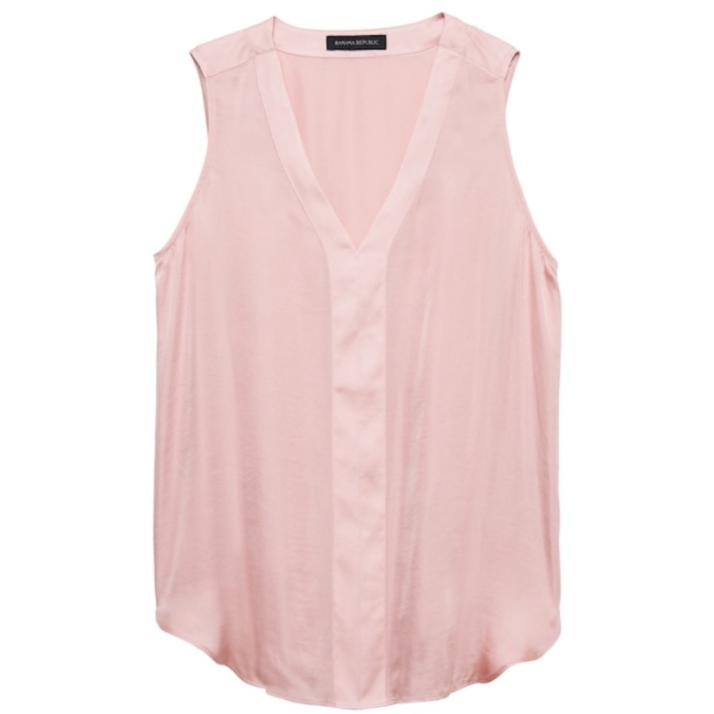 Banana Republic Soft Satin Sleeveless V-Neck Top